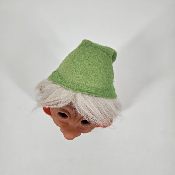 Vintage 1989 Dam Large Boy Troll with Felt Clothes & Hat White Hair Denmark 10" - Picture 6 of 12
